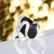 Wholesale Punk Style Personality Exaggeration European Lovers' Black White Color Oiled Geometric Ring Jewelry TGSPR680 0 small