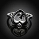 Wholesale Romantic Punk Style Personality Exaggeration European Lovers' Black White Color Oiled heart Ring Jewelry TGSPR705 2 small