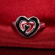 Wholesale Romantic Punk Style Personality Exaggeration European Lovers' Black White Color Oiled heart Ring Jewelry TGSPR705 4 small