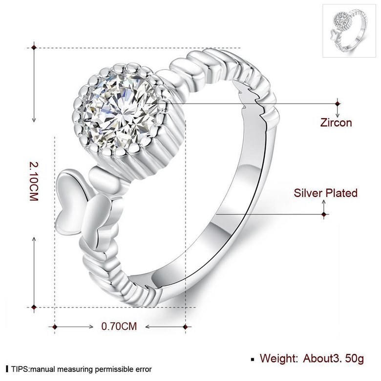 Wholesale jewelry Wedding Rings For Women Classic Silver Round White CZ Ring Bijoux Fashion Fine Anniversary Jewelry Gifts TGSPR022 4
