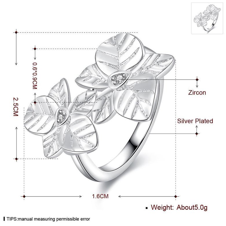 Wholesale Elegant Flower Bling Zircon Stone Plant Rings for Women Cute Wedding Engagement Fashion Party Ring Jewelry  TGSPR036 1