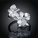 Wholesale Elegant Flower Bling Zircon Stone Plant Rings for Women Cute Wedding Engagement Fashion Party Ring Jewelry  TGSPR036 2 small