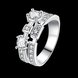Wholesale Luxury Silver Plated Geometric Stone Ring White zircon Rings For Women Girl Wedding Party Jewelry Gift  TGSPR044 0 small