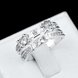 Wholesale Luxury Silver Plated Geometric Stone Ring White zircon Rings For Women Girl Wedding Party Jewelry Gift  TGSPR044 3 small