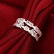 Wholesale Luxury Silver Plated Geometric Stone Ring White zircon Rings For Women Girl Wedding Party Jewelry Gift  TGSPR044 4 small