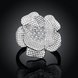 Wholesale New Style Famous Brand Jewelry Big Flower Shape Cubic Zirconia silver Finger Rings For Women Evening Party jewelry TGSPR052 2 small