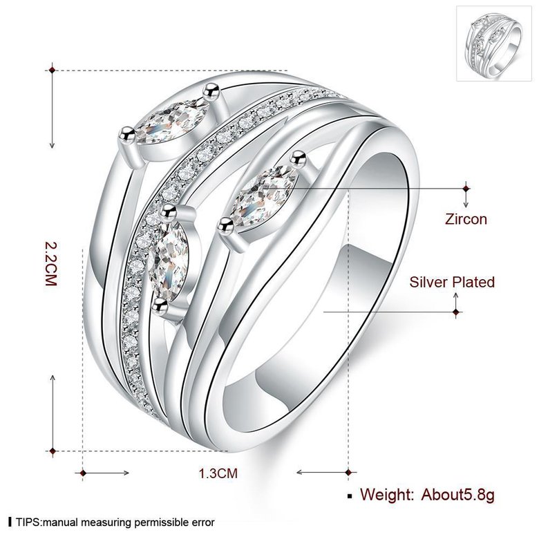 Wholesale rings from China for Lady Promotion Shiny white Zircon Openwork Multicolor Banquet Holiday Party Christmas Ring TGSPR090 1
