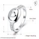 Wholesale Romantic Silver heart White Ring for Lady Promotion Shiny Zircon Crystal Banquet Holiday Party Christmas wedding Ring TGSPR096 1 small