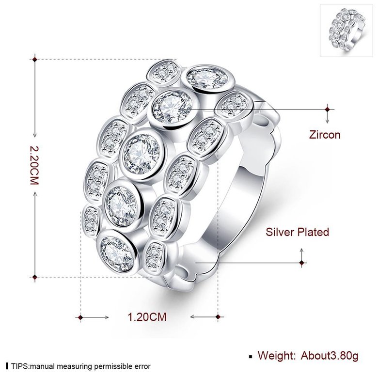 Wholesale Silver Stackable round CZ Zirconia Finger Rings For Women High Quality Wedding Engagement Jewelry Gift TGSPR123 0