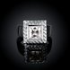 Wholesale Gorgeous Halo Wide Rings For Men Silver Filled square CZ Rhinestone Stone Rings For Wedding Price TGSPR133 0 small