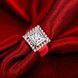 Wholesale Gorgeous Halo Wide Rings For Men Silver Filled square CZ Rhinestone Stone Rings For Wedding Price TGSPR133 1 small