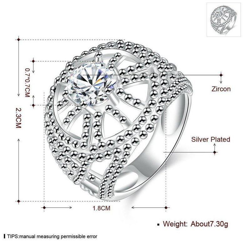 Wholesale rings from China for Lady Promotion Shiny white Zircon Openwork Multicolor Banquet Holiday Party Christmas Ring TGSPR140 3