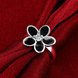 Wholesale Antique Silver Color Enamel Ring With Black Crystal Flower Rings For Women Romantic Vintage Jewelry Christmas Gift TGSPR148 4 small