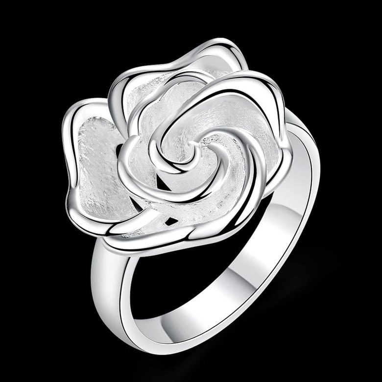 Wholesale rings from China European style Fashion Woman Girl Party Wedding Gift Silver Rose Silver Ring TGSPR209 0