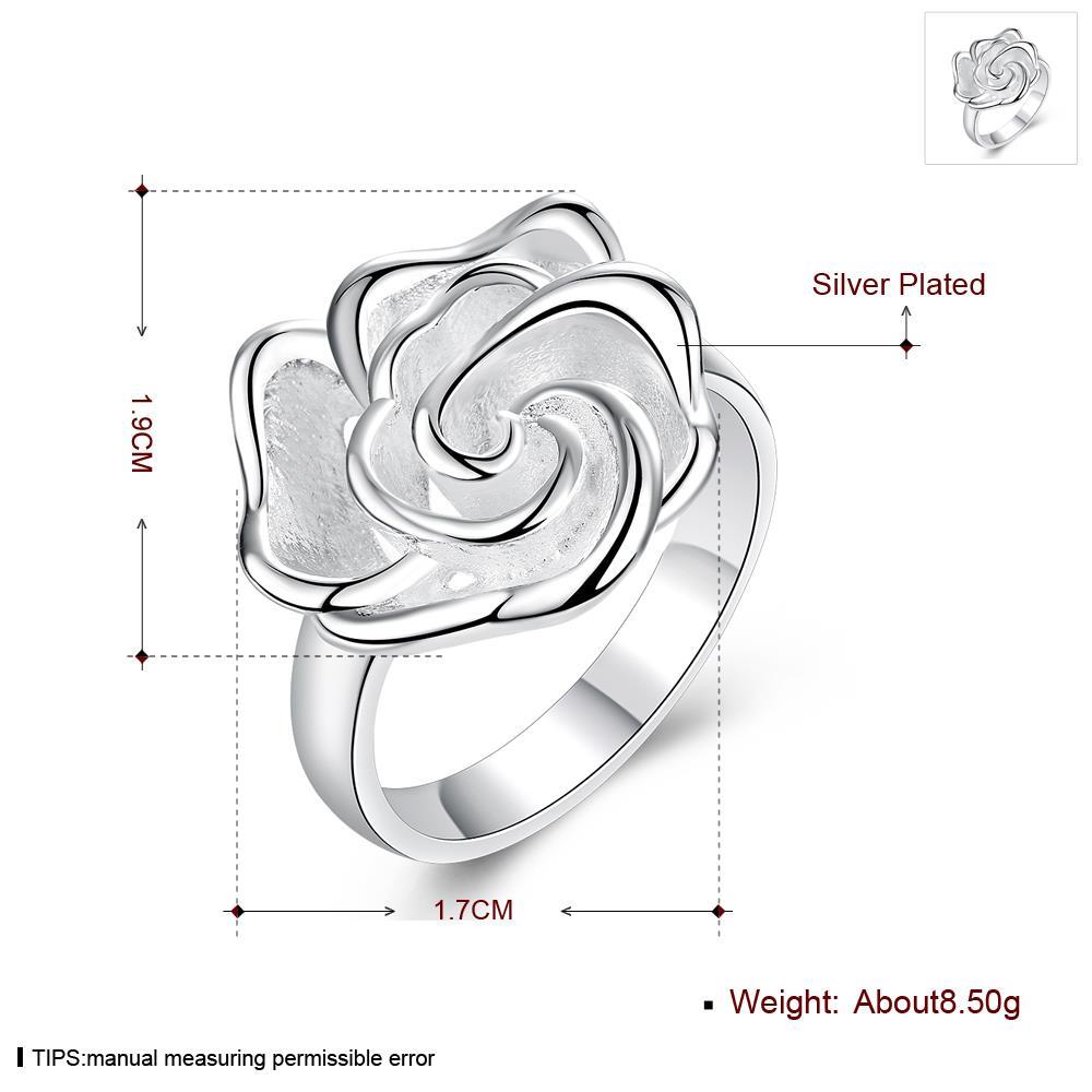 Wholesale rings from China European style Fashion Woman Girl Party Wedding Gift Silver Rose Silver Ring TGSPR209 1