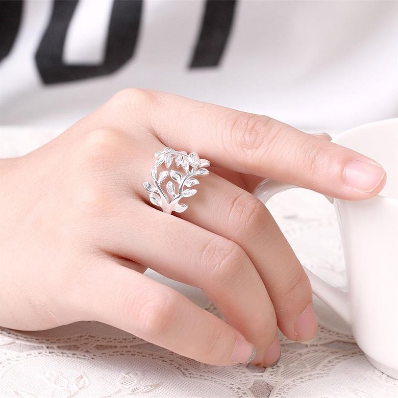 Wholesale Hollow out Flower vine rings for women Engagement party jewelry Girls Ladies wedding ring  TGSPR212 0
