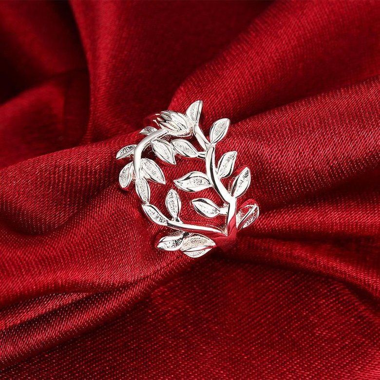 Wholesale Hollow out Flower vine rings for women Engagement party jewelry Girls Ladies wedding ring  TGSPR212 4