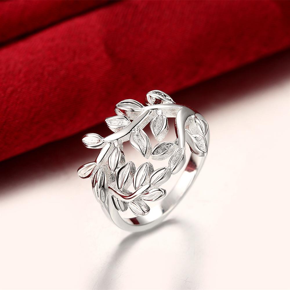 Wholesale Hollow out Flower vine rings for women Engagement party jewelry Girls Ladies wedding ring  TGSPR212 5