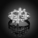 Wholesale Fashion silver plated rings from China Vintage Flower Ring for Women Wedding party jewelry  TGSPR235 2 small