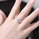 Wholesale Trendy Silver rings from China Shiny white rings Banquet Holiday Party wedding jewelry TGSPR248 4 small