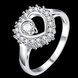 Wholesale Classic Romantic Silver Heart White CZ Ring  For Women Girls Engagement Wedding Rings Fashion Jewelry Birthday Gifts TGSPR269 0 small