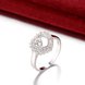 Wholesale Classic Romantic Silver Heart White CZ Ring  For Women Girls Engagement Wedding Rings Fashion Jewelry Birthday Gifts TGSPR269 3 small
