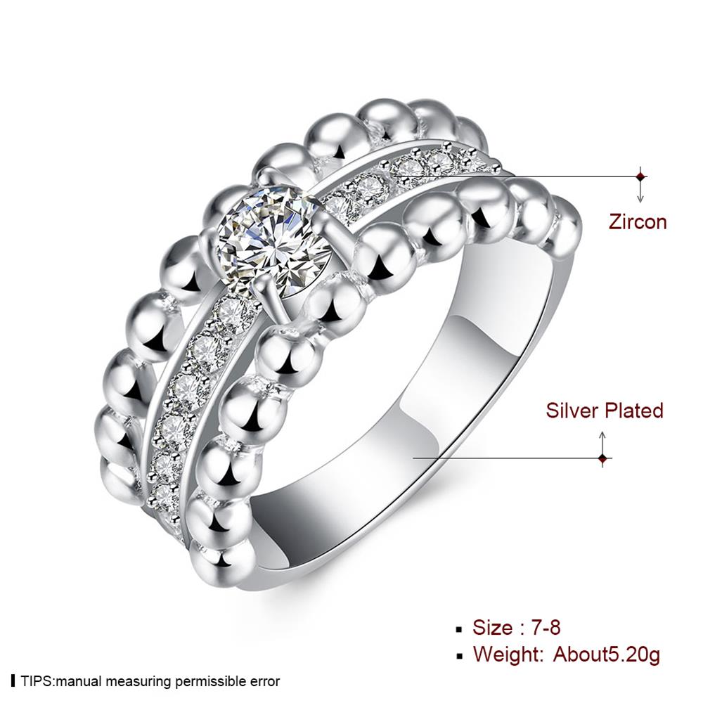 Wholesale European Fashion Woman Girl Party Wedding Gift AAA Zircon Silver Ring TGSPR372 1