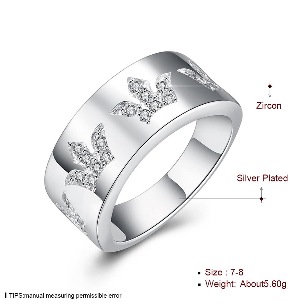 Wholesale Fashion classic silver plated rings Engrave Queen Crown Rings Wedding Jewelry Drop shipping TGSPR374 1