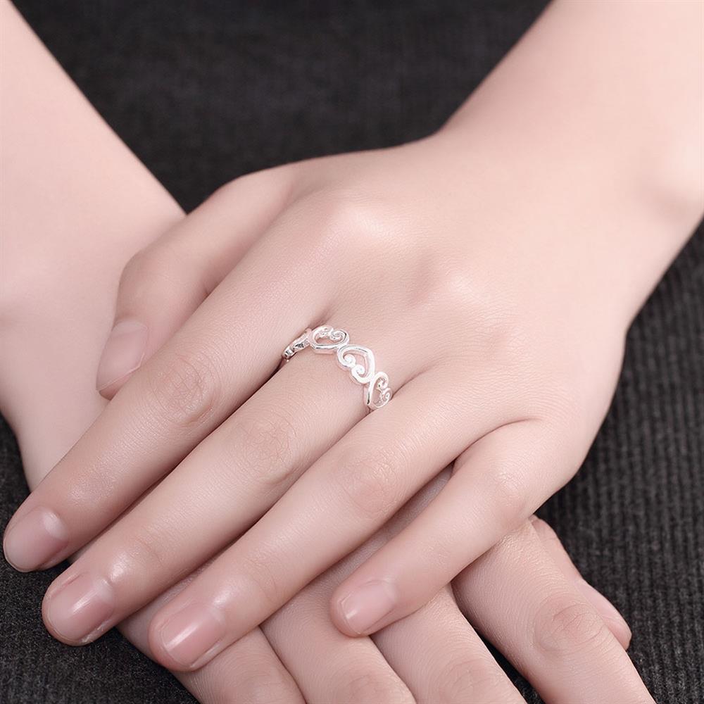 Wholesale Hot selling Romantic Heart to Heart Ring Simple Design For Women Making Wedding Jewelry Authentic Rings TGSPR391 5