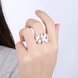 Wholesale New Fashion silver rings from China Double Wave Ring for Women Wedding Party Accessories Gifts TGSPR404 4 small