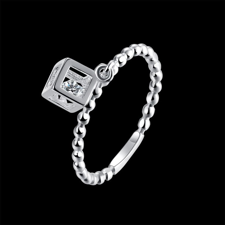 Wholesale Fashion wholesale jewelry Charm Cubic Zirconia Crystal Inside Hollow Square Pendant Rings For Women Girls Wedding Jewelry TGSPR413 0