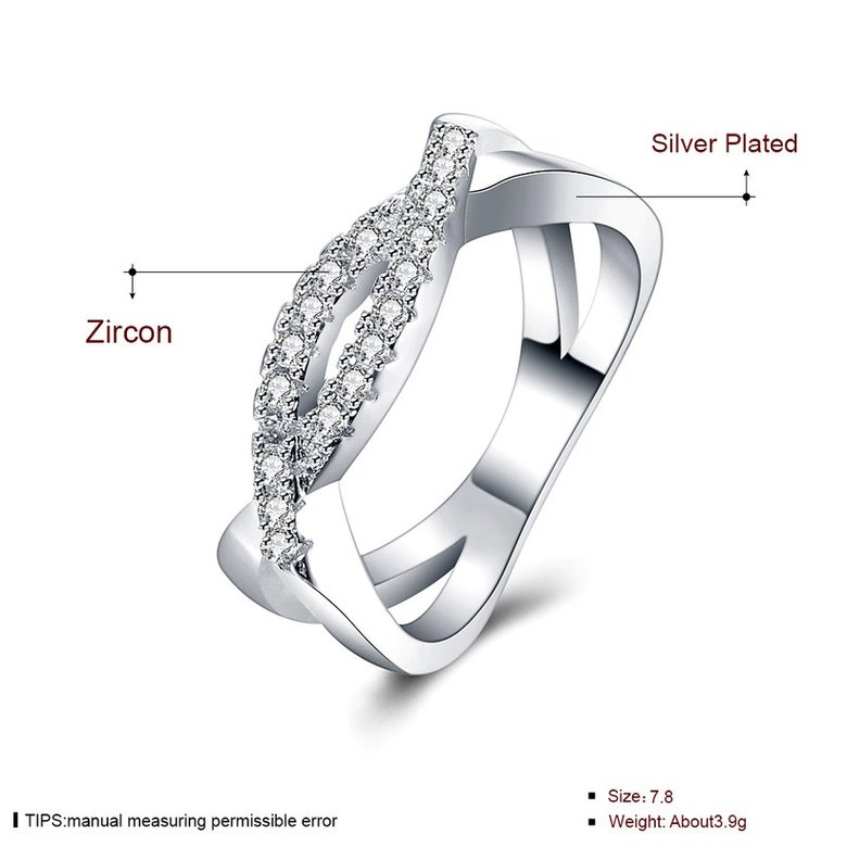 Wholesale New Arrival Elegant Silver plated rings Special Beautiful Winding Shinning Rhinestone Fine Rings for Girls/Women TGSPR422 1