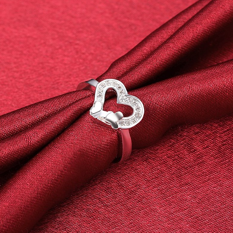 Wholesale New Design Fashion silver plated Heart Shape Classic Love Ring 5A Zircon Finger Rings For Women Engagement Jewelry TGSPR429 3