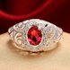 Wholesale rings from China for Lady Promotion Romantic oval Shiny red Zircon Banquet Holiday Party Christmas wedding jewelry TGSPR170 2 small