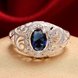 Wholesale rings from China for Lady Promotion Romantic oval Shiny blue Zircon Banquet Holiday Party Christmas wedding jewelry TGSPR178 1 small