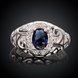 Wholesale rings from China for Lady Promotion Romantic oval Shiny blue Zircon Banquet Holiday Party Christmas wedding jewelry TGSPR178 2 small