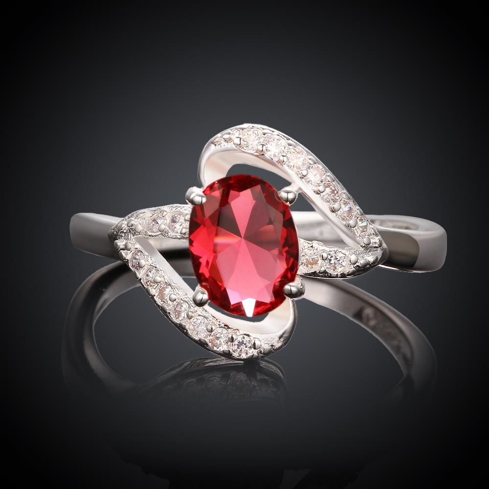 Wholesale rings from China for Lady Promotion Romantic Shiny red Zircon Banquet Holiday Party Christmas wedding jewelry TGSPR191 1