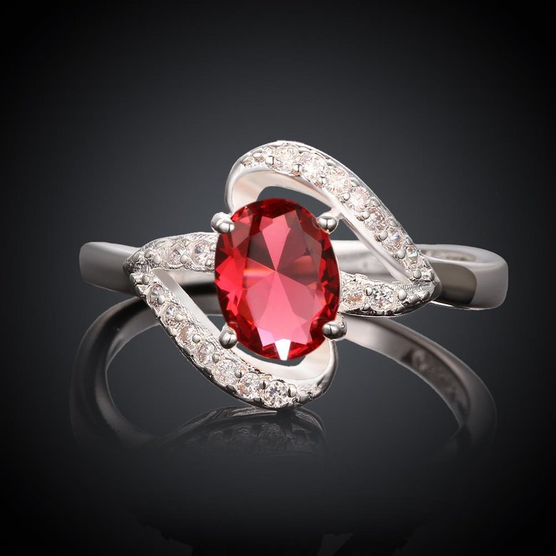 Wholesale rings from China for Lady Promotion Romantic Shiny red Zircon Banquet Holiday Party Christmas wedding jewelry TGSPR191 1