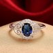 Wholesale Hot sale Trendy rings from China for Lady Romantic oval Shiny blue Zircon Banquet Holiday Party Christmas wedding jewelry TGSPR203 2 small