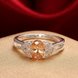 Wholesale silver plated rings from China for Lady Romantic oval Shiny yellow Zircon Banquet Holiday Party wedding jewelry TGSPR220 2 small