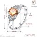 Wholesale silver plated rings from China for Lady Romantic oval Shiny yellow Zircon Banquet Holiday Party wedding jewelry TGSPR220 4 small