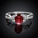 Wholesale silver plated rings from China for Lady Romantic oval Shiny red Zircon Banquet Holiday Party wedding jewelry TGSPR228 0 small