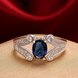 Wholesale rings from China for Lady Romantic oval Shiny blue Zircon ring Banquet Holiday Party Christmas wedding jewelry TGSPR249 2 small