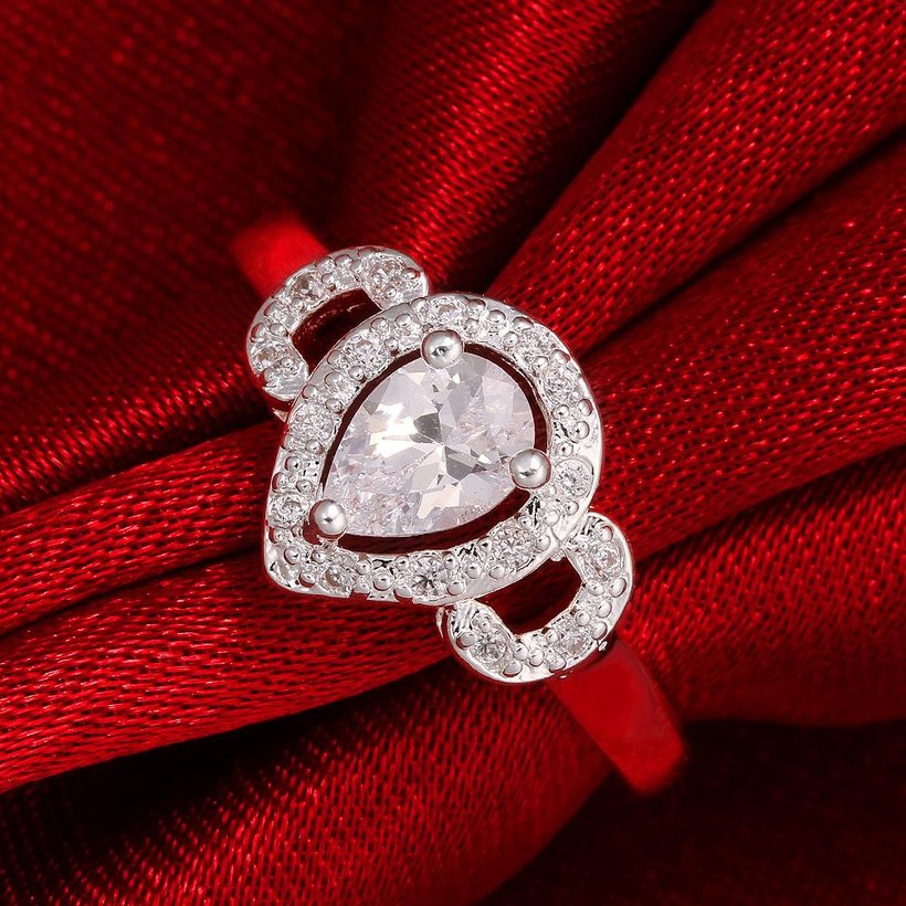 Wholesale rings Classic Big Crystal Heart Rings For Women Girls Romantic Engagement Wedding Rings Fashion Jewelry Birthday Gifts TGSPR258 2