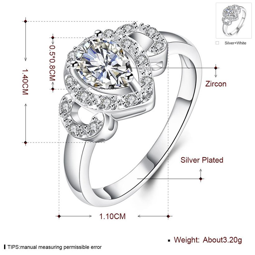 Wholesale rings Classic Big Crystal Heart Rings For Women Girls Romantic Engagement Wedding Rings Fashion Jewelry Birthday Gifts TGSPR258 3