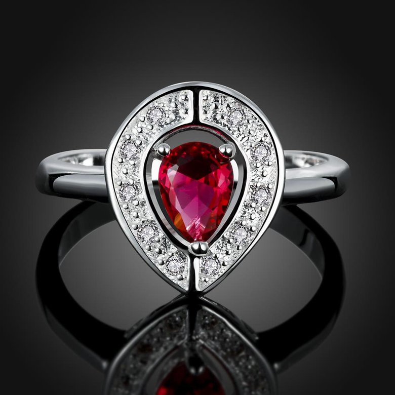 Wholesale rings Classic Big red Crystal Heart Rings For Women Girls Romantic Engagement Wedding Jewelry Birthday Gifts TGSPR273 0