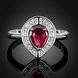 Wholesale rings Classic Big red Crystal Heart Rings For Women Girls Romantic Engagement Wedding Jewelry Birthday Gifts TGSPR273 0 small