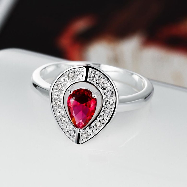 Wholesale rings Classic Big red Crystal Heart Rings For Women Girls Romantic Engagement Wedding Jewelry Birthday Gifts TGSPR273 1