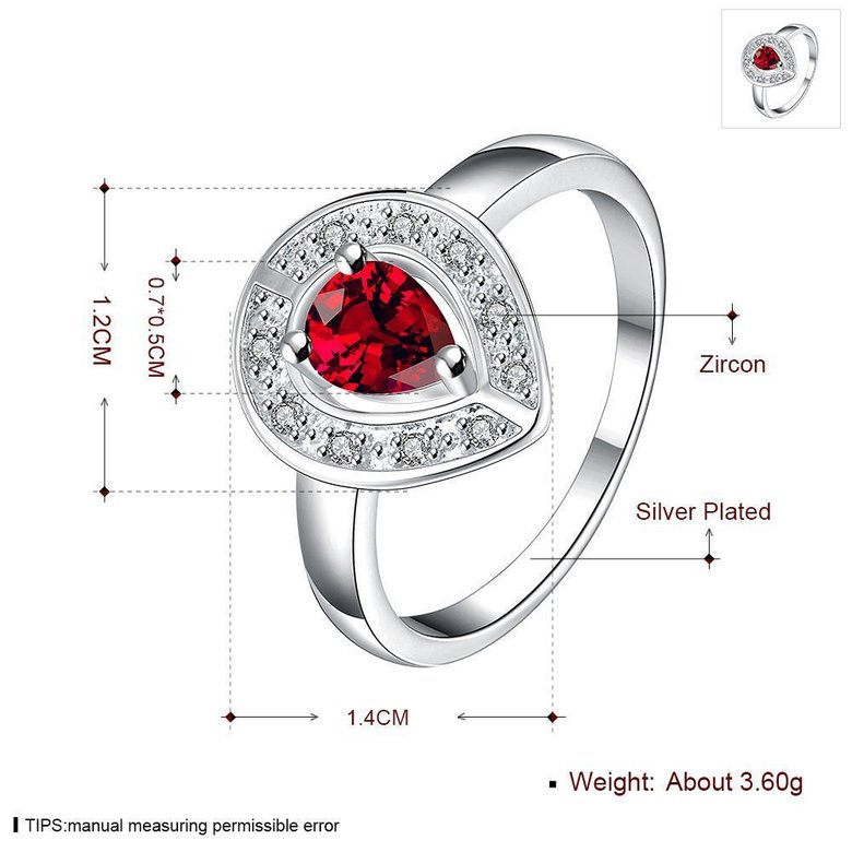 Wholesale rings Classic Big red Crystal Heart Rings For Women Girls Romantic Engagement Wedding Jewelry Birthday Gifts TGSPR273 2