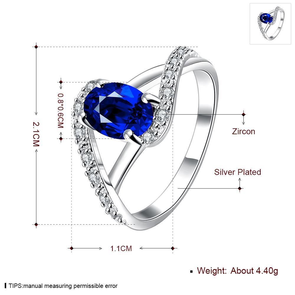 Wholesale Hot sale Trendy rings from China for Lady Romantic oval Shiny blue Zircon Banquet Holiday Party Christmas wedding jewelry TGSPR297 1